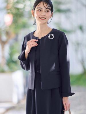ノーカラージャケット　マタニティ・産後授乳服【出産後も長く使える】