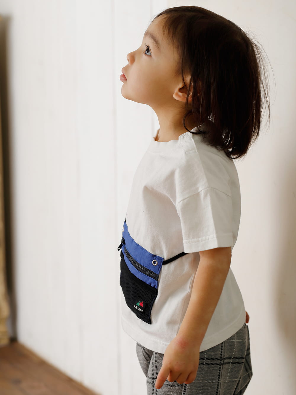 ベビートップス|【LB CLUB】サコッシュ付きTシャツ|ホワイト