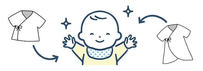肌着は、赤ちゃんの下着の役割をしています。